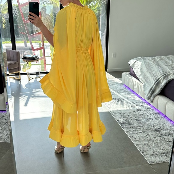 Chic Long Sleeve Yellow Dress - Picture 10 of 12